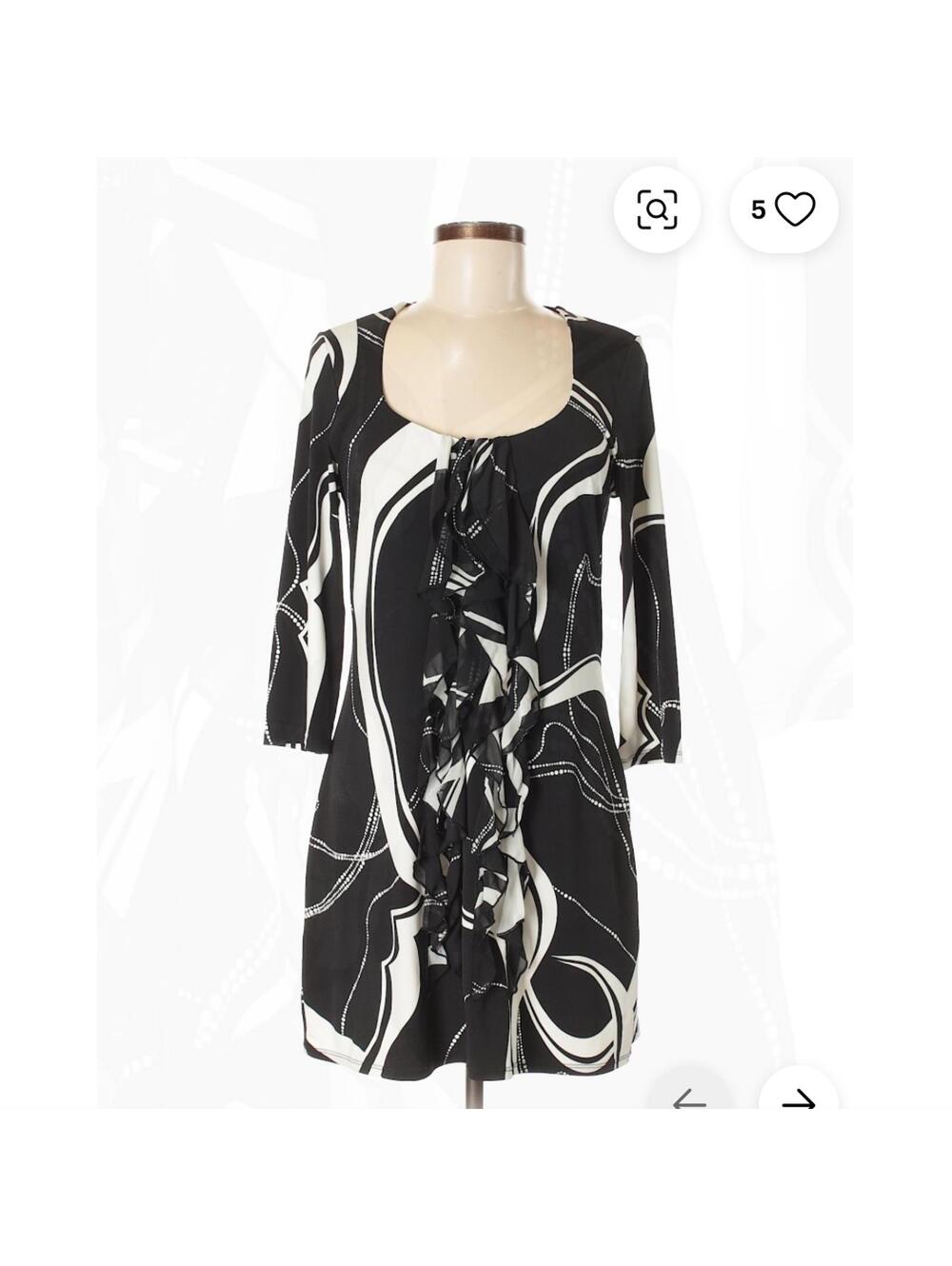 White House Black Market Casual Black and White Dress Size M